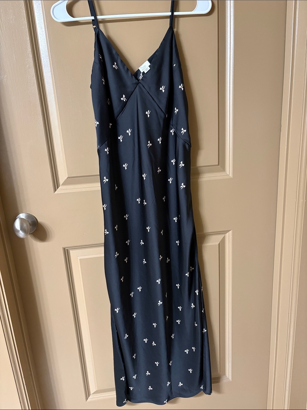 a new day Black Maxi Slip Dress with White Floral Print